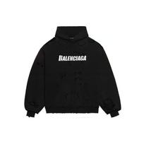 Balenciaga Džemperis su gobtuvu, suplyšęs, Oversize kirpimo 659403TKVB61093 S juoda