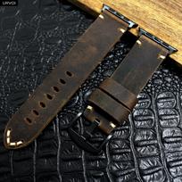 Apple Watch Ultra 2 series 10 9 8 7 6 SE 54 Vintage Crazy Horse Fine Leather strap for iWatch Pin V stitches 49mm 46mm-S10 44 45 49mm&For Apple Watch