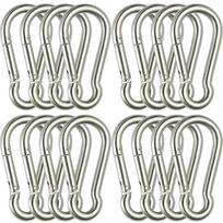 Mini karabinas raktų pakabukas Nerūdijančio plieno D formos sagtis Spyruoklinis užsegamas kabliukas Raktų žiedas Karabinas raktams Lauko stovyklavimo įrankiai 5pcs gray