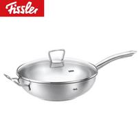 Fissler Mark 30cm Stainless Steel Wok with Glass Lid