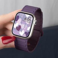 Applicable to iwatch10 Apple Watch s9 generation applewatch87SE tooling magnetic silicone strap for men and women 38/40/41/(10th generation 42mm) universal white