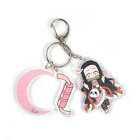 Demon Slayer Kamado Tanjirou Kamado Nezuko Agatsuma Zenitsu Anime Figure Key Ring Acrylic Key Chain Pendant Perfect Gift white