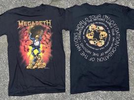 1991 Megadeth Oxidation Of The Nations Pasaulinio Turinio Pakartotinis Spausdinimas Visų Dydžių Unisex Marškinėliai S gray