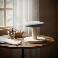 Desktop Ironing Board Compact Tabletop Portable for Laundry Room, Solid Wood Round