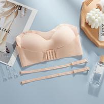 Lingerie Sexy Bralette Strapless Bra for Woman Seamless Breathable Wireless Wedding Brassiere Push Up Bras S smėlis