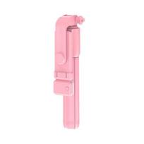 Nešiojamas ištraukiamas „Selfie Stick“ mini telefono trikojis, universalus, paprastas naudoti „selfie Stick“ telefono laikiklis su LED užpildymo lempute rožinė