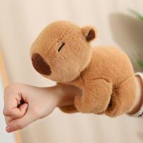 Cartoon Capybara Panda Husky Pang Bracelet Handle Plush Toy Doll Children's Wrist Hand Circle Doll Pendant 20cm 0.1kg beige