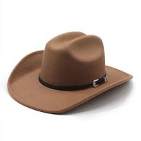Western Cowboy Hat Men'S And Women'S Versatile Top Hat Ethnic Style Knight Jazz Hat M（56-58cm） šviesiai ruda spalva