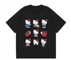 Miniso 2026 Hello Kitty Printed Loose and Casual Cute Fashionable Round-neck Short-sleeve Versatile Top Women Girls T-shirt 4XL