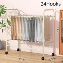 Floor-standing Pants Storage Rack Pulley Wheel Multifunctional Clothes Storage Rack Space Saving Mobile Closet Rack