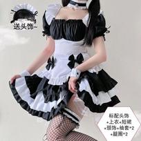 Cute Soft Girl Lolita Maid Outfit Daily Plus Size Lace-Up Maid Anime Costume Stage Dress Elegant Sweet Fashion Women Tops Mp6S S