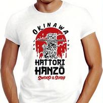 Unisex Hattori Hanzo Sword & Sushi Okinawa Graphic T-Shirt XL black