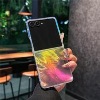 Applicable to Samsung folding mobile phone case zflip7 gradual change color Zflip6 feather color plating new 8th generation magnetic case zflip 7