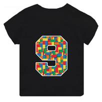 Building Blocks Bricks Number Bow Cartoon Men Women Tee Adults Children Boy Gril Top O Neck Kids Parent Child Cotton Tshirt 100