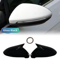For VW Golf 7 MK7 MK7.5 GTI R GTE GTD 2014-2019 2PCS Glossy Black Car Side Rearview Mirror Cover Caps Car styling