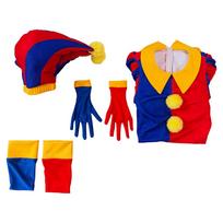 Nuostabus skaitmeninis keistuolių cirkas Pomni Cosplay kostiumas Moterys Vyrai Caine Animacinis uniformos skrybėlė Pirštinės Apranga Helovinas Jorkerio vakarėlis 100-110CM blue