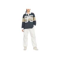 Nike As W NSW Street Ls Gfx Logo Digital Print Color Block Long Sleeve Polo Shirt Moteriški marškinėliai HV4034-390 XS black