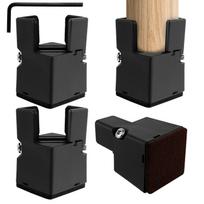 5/10cm 4Pcs Adjustable Furniture Feet Aluminum Alloy Heavy Duty Chair Sofa Table Raiser for Thickness 0.8-1.4inch Furniture Feet