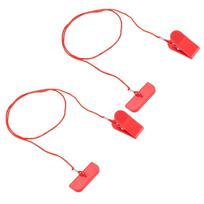 2 Pcs Treadmill Magnet Safety Key Emergency Stop Universal Treadmill Magnetic Lock Switch D Shaped with Clip Lanyard red