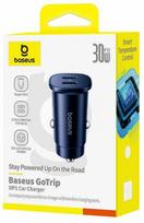 Automobilinis įkroviklis Baseus GoTrip, 2 x USB Type C, juoda sp., 30 W
