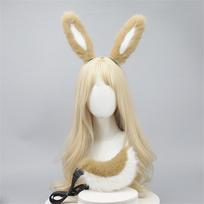 2Pcs/Set Long Ear Rabbit Tail Plush Handmade Animal Ears Set Rabbit Cosplay Props Jk Girl Anime Tails Party Role Play Ear-Tail