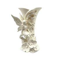 Flower Fairy Vase, 3D Printed Fairy And Flowers Vase, Retro Elegant Bud Vase for Home Tabletop Shelf balta