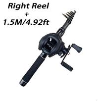 1.5-2.4M Telescopic Fishing Rod Ultralight Travel Fishing Pole Baitcasting Reel Combo  Carp Fishing 1.5m right