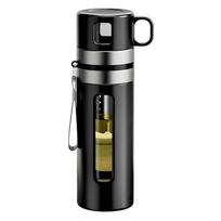 520ML Stiklinis arbatinis vandens buteliukas su arbatos filtru Aukšto borosilikatinio stiklo Arbata ir vanduo atskiriami Vandens puodelis Kelioninis filtruojantis puodelis 520ml juoda