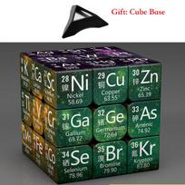 3x3x3 Magic Puzzle Cube Math Chemistry Element Physical Kids Puzzle Cube with Base Magico Cubo Children's Gifts Educational Toys black