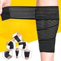 Sports Bandage, Elastic Knee Pads, Thigh Warmers, Calf Anti-cramp Self-adhesive Sheaths, Leg Wrapping Tape, Strain Protection Set yellow