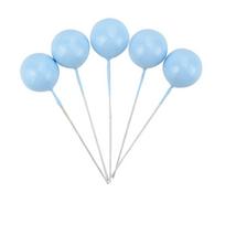 New Plastic Ball Cake Topper Ball Pink Blue Yellow White Ball Plug-In Reusable Cake Decor Event & Party