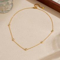 Gold Zircon Station Necklace Dainty Choker For Women auksas
