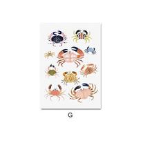 Nordic Style Sea Creatures Wall Art  Enlightening Ocean Whale Shell Starfish Octopus Poster Canvas Painting for Home Decor 21X30CMNo Framed