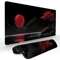 Fantastic Giant Red Moon large Mouse Pad Gaming mats NonSlip Desk Mat mouse carpet with Stitched Edge HD printing Office mat 800x300x2mm black