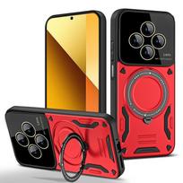 Magsafe Wireless Charge Magnetic Ring Armor Case For Xiaomi Redmi 14C 14 C Redmi14C Stand Holder Cover For Poco C75 C 75 PocoC75 For Redmi 14C 4G raudona