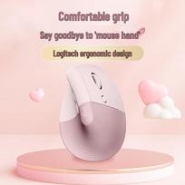 Logitech Lift Vertical Ergonomic Wireless Mouse rožinė