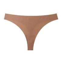 Besiūlės moteriškos kelnaitės-stringai, žemas juosmuo, nepastebimos, moteriški sportiniai apatiniai, seksualūs, tamprios, minkštos, kvėpuojančios kelnaitės S ruda