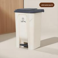Didelis lauko komercinis plastikinis pedalinis šiukšliadėžė su dangčiu virtuvei ir namams 15L Thick Pedal Bin gray