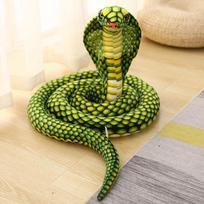 70-240cm Realistic Cobra Figure Realistic Boa Snake Plush Toy Gentle Plush Animal Snake Decorate Birthday Gift designed for Boys And Girls about 70cm black
