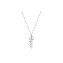 Swarovski Mayfly Leaf Necklace Women necklaces Silver 5423184 Box+Shopping Bag (Random Color) white