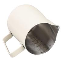 Milk Pitcher 304 Stainless Steel Pointed Spout with Scale Latte Art Frothing Cup 350ML White black
