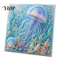 Coastal Home Decor Accents Sea Turtle Octopus DIY 3D Pearl Painting Kit, Ocean Theme Diamond Art Beach House Wall Kit for Adults Beginner, Bead B