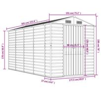 Garden Shed Light Gray 191 x 385 x 198 cm Galvanized Steel