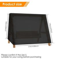 Outdoor Swing Cover Oxford Cloth Waterproof Garden Swing Chair Cover Black Furniture Dust Cover 3 Seater A Frame Swing Protector 1Pc juoda