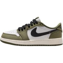 Air Jordan 1 Low GS Vidutinio alyvuogių spalvos Vaikų sportbačiai Žali Juodi Summit-White HQ6999-200 40 gray