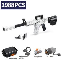 1988 vnt. MOC Elektrinis snaiperinis šautuvas Statybiniai kaladėlės SWAT Karinis ginklas Šturmo šautuvas Kulka Policijos pistoletas Plyta Vaikų Žaislai Dovanos
