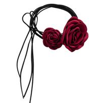 2Pcs Adjustable Rope Choker Necklace Rose Flower Pendant Neckwear Gothic Clavicle Chain Floral Neckchain for Women Girls 1 raudona
