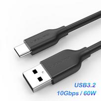 UGOURD USB3.2 10Gbps Cable USB 3.0/3.1/3.2 OTG Cable USB A to USB Type C Data Transfer SSD Hard Disk Cable 3A 60W QC 3.0 0.2m gray