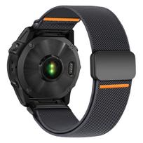 Band for Garmin Fenix 8 7 Pro 7S 6X 6 5X 5Plus Venu 3 47mm 41mm Magnetic Nylon Watch bracelet correa Forerunner Strap 22mm 26mm Quick Fit 22mm black