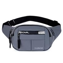 Men's Casual Waist Bag, Waterproof Crossbody Sling Bags for Men Women Sports Travel, Multifunctional Chest Fanny Pack pilka spalva